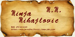 Minja Mihajlović vizit kartica